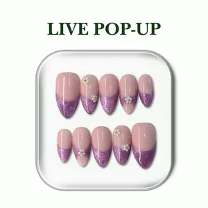 NailPhoria LILAC VEIL - Handmade Press-On Nails | Reusable, Salon-Quality, Long-Lasting, Glossy Design