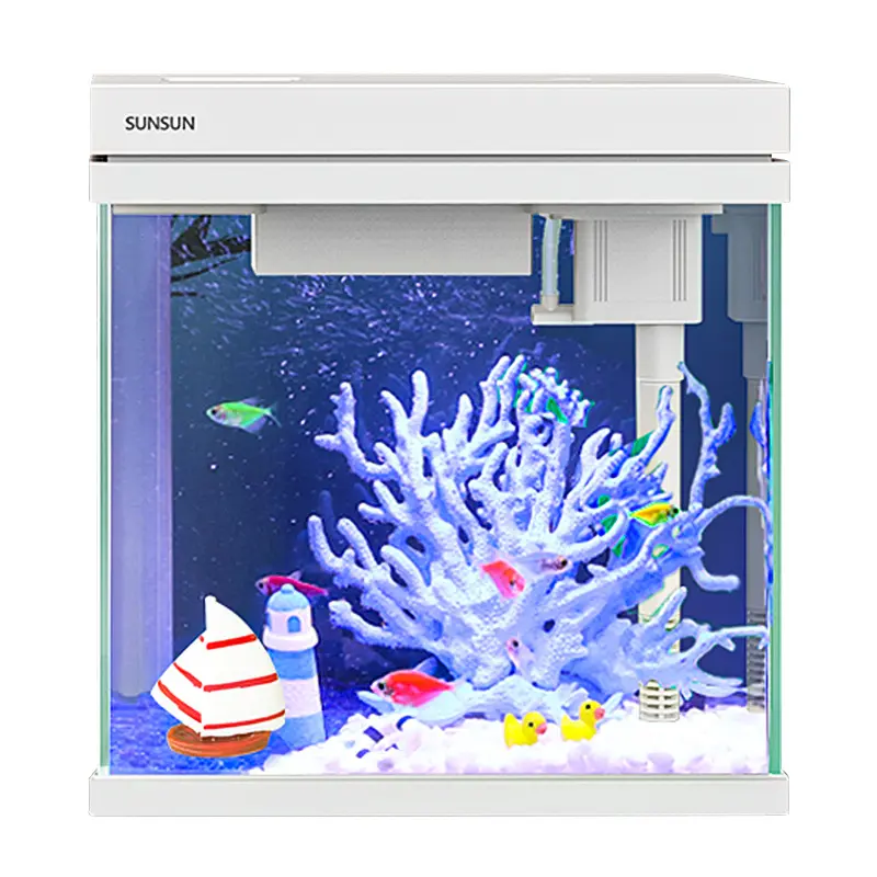 Sensen Ultra Clear Fish Tank Self Circulating Living Room Aquarium Desktop Household Small Glass Tank for Lazy People