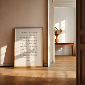 The Lord's Prayer Wall Art, Bible Verse Print, Modern Minimalist Christian Wall Art, Bible Chapter Poster, Christian Home Decor, Matthew 6:9