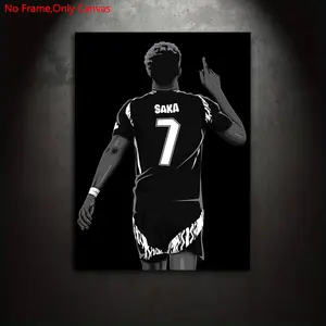 1 piece/set frameless canvas painting print poster,classic minimalist art,Arsenal Bukayo Saka,perfect gift for football culture lovers,ideal gift for bedroom,living room,dormitory corridor,bathroom,toilet,kitchen,mural, wall decoration, room decoration