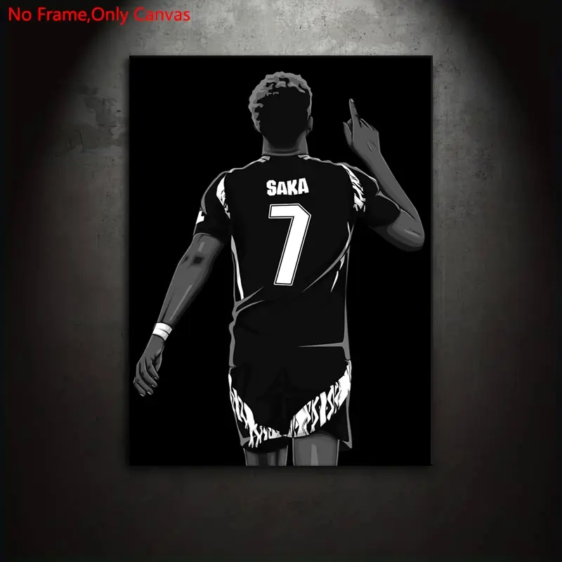 1 piece/set frameless canvas painting print poster,classic minimalist art,Arsenal Bukayo Saka,perfect gift for football, Soccer culture lovers,ideal gift for bedroom,living room,kitchen,wall decoration