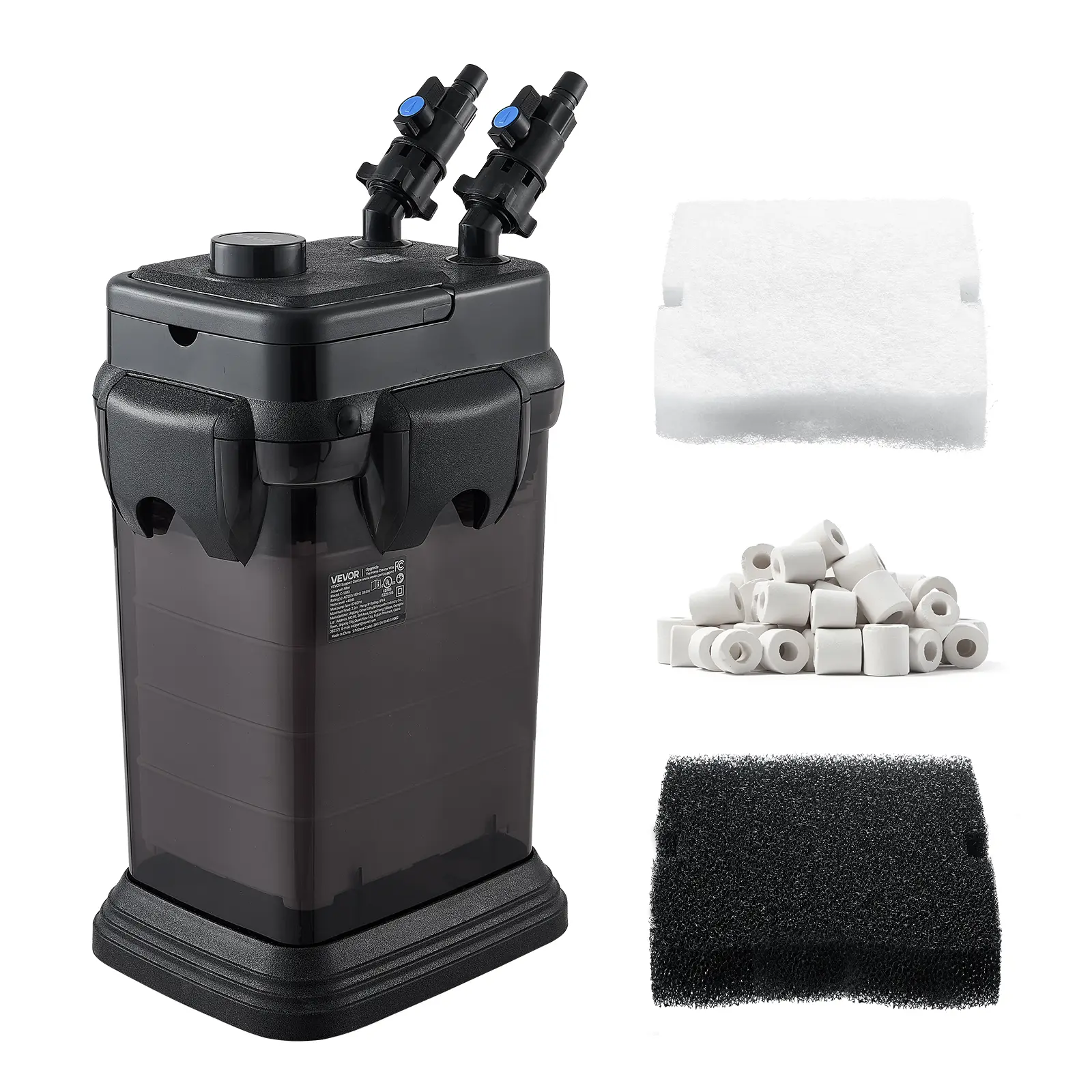 VEVOR Canister Filter 700 GPH 5-Stage External Aquarium Filter Copper Motor, for Fish Tanks, Aquariums, Adjustable Flow, Leak Protection, Powerful Water Circulation Cleaning Machine, Quite Operation