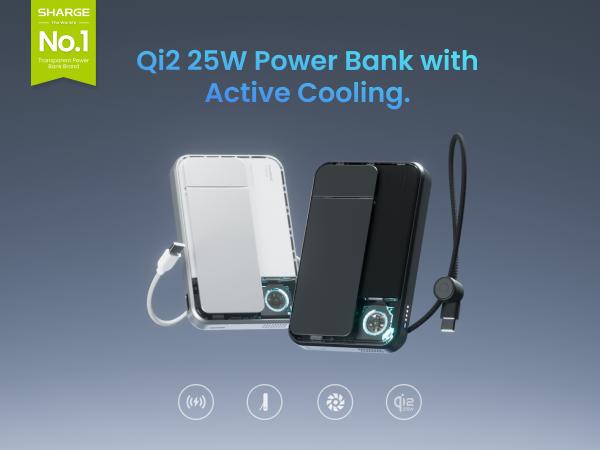 SHARGE ICEMAG 3 MagSafe Portable Charger, Qi2.2 25W Magnetic Power Bank 10000mAh 35W USB-C Fast Charging, with Active Cooling& Built-in Cable, Transparent RGB Design for iPhone 17e/16/15 Series SHARGE ICEMAG 3 MagSafe Portable Charger, Qi2.2 25W Magnetic Power Bank 10000mAh 35W USB-C Fast Charging, with Active Cooling& Built-in Cable, Transparent RGB Design for iPhone 17e/16/15 Series