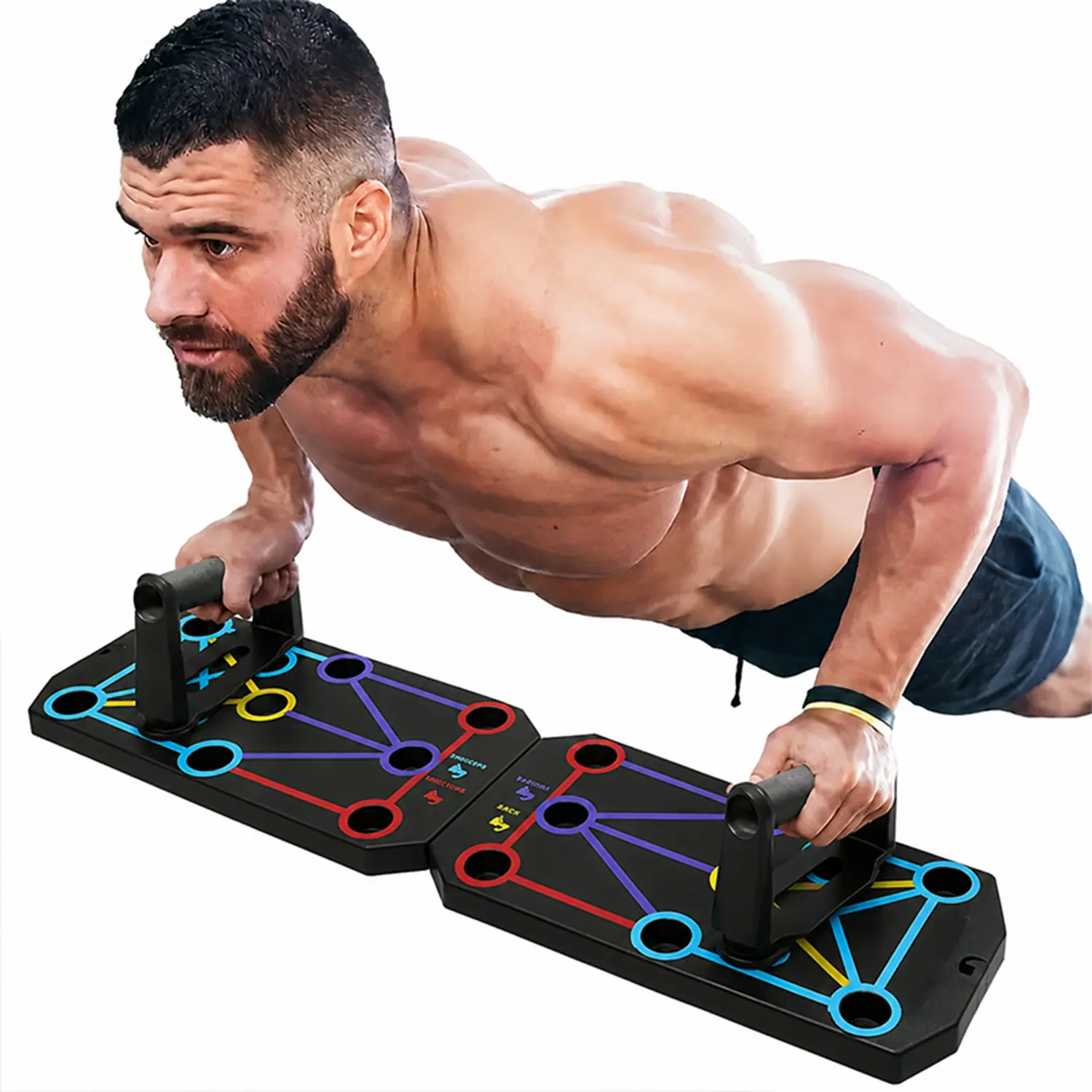 Upgraded Push Up Board Workout Equipment - Portable Home Strength Training Stands with Non-Slip Handles, Chest and Arm Trainer for Chest Workouts, Men & Women