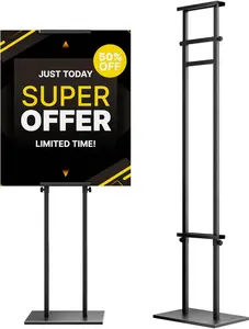 : Heavy Duty Adjustable Display Stand Sign Holder - Up to 75 inches, Double-Sided for Board & Foam Sign, Sign Stand with Base - Suitable for Wedding, Restaurant, or Business (Poster not Included)