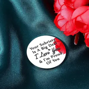 1 Year Sobriety Anniversary Coin Gift, Dual-Sided Aa Na Medallion, Engraved Never Give Up Your Sobriety Is Important, Recovery Token, Personalized Present, Encouragement Gift