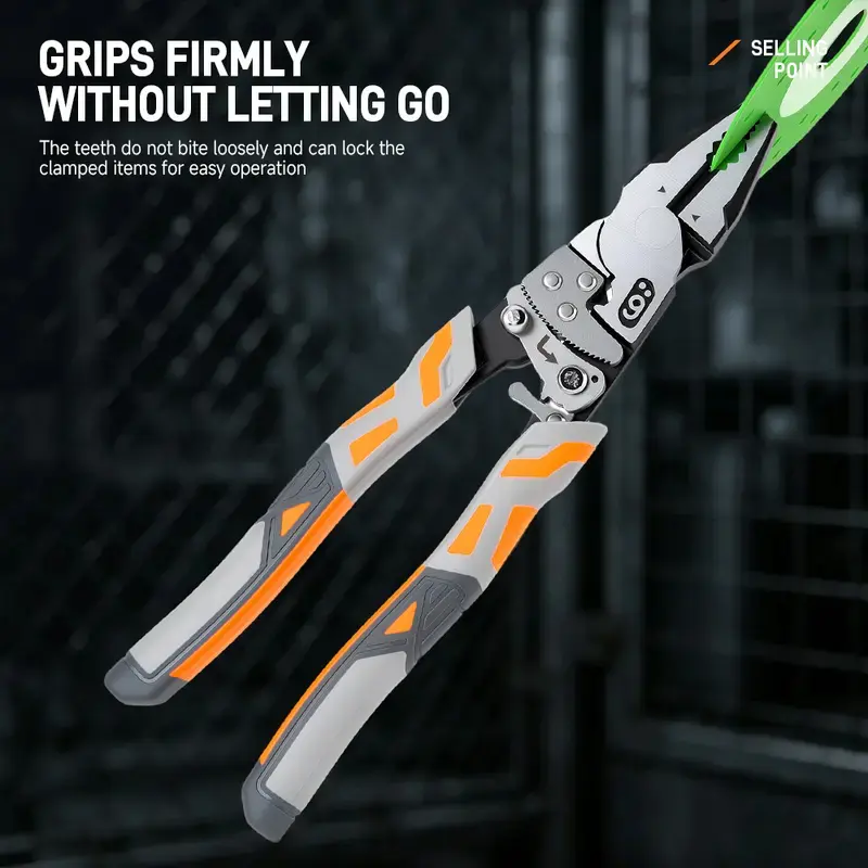 Steel Self-Locking Anti-Skid Ratchet Pliers, Heavy-Duty Wire Cutters & Holding Tool, Hands-Free Grip DIY Hardware for Automotive, Plumbing Projects, Durable Pliers & Pincers
