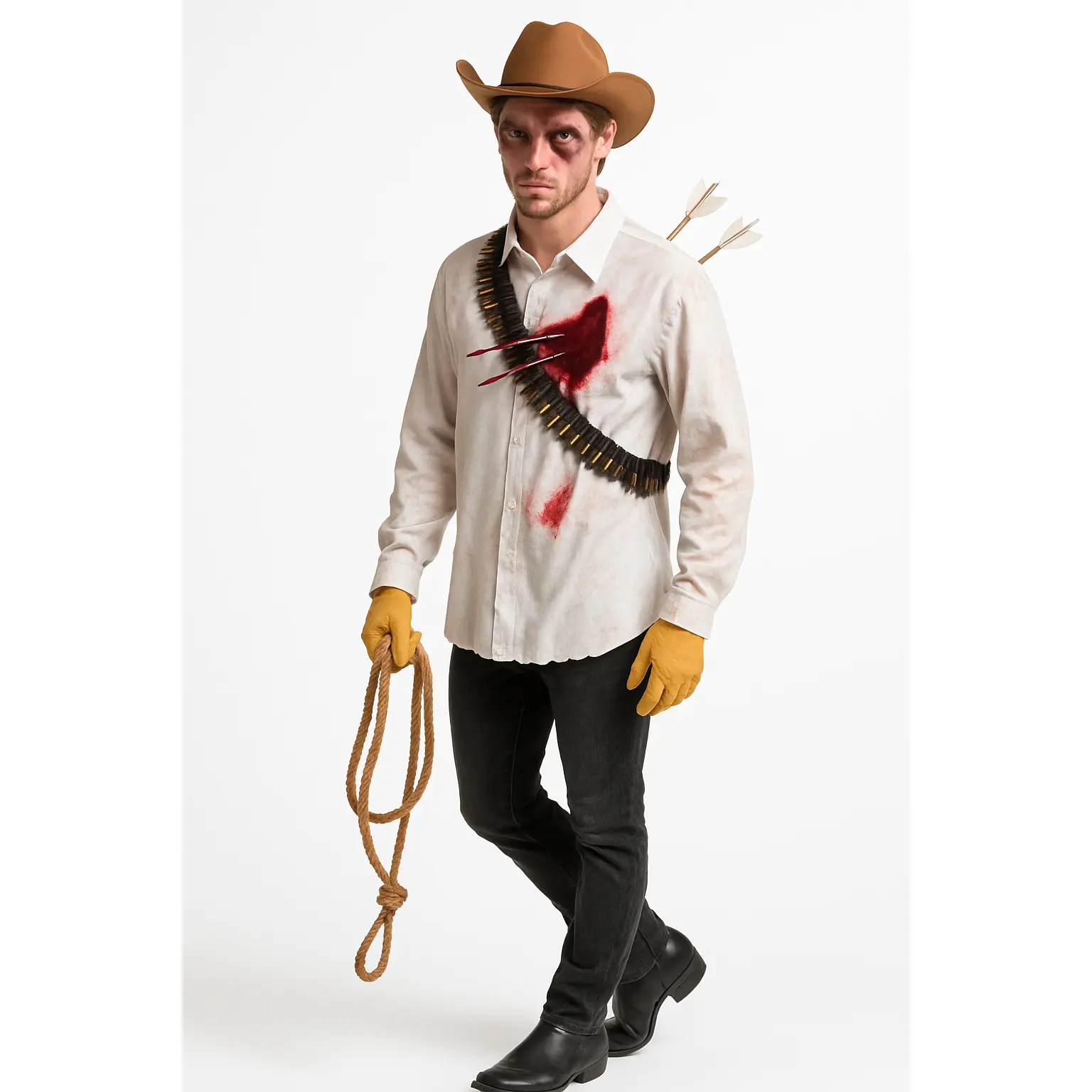 Men's Zombie Shirt with Impaled Arrows - Halloween Costume Accessory