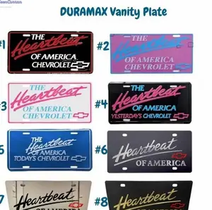 Chevrolet Heartbeat of America Vanity License Plate Stainless Steel Chrome Car Decor