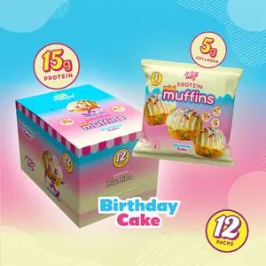 Birthday Cake Prime Bites Protein Mini Muffins - 15g Protein, Low Sugar, 5g Collagen