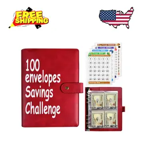 100 Envelopes Money Saving Challenge Binder (Red)