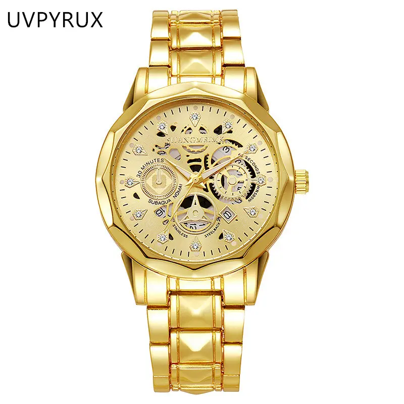 Men's Skeleton Wrist Watch, Trendy Business Style with Automatic Quartz Movement, Luminous and Waterproof, Trendy Watch, Men's Watches