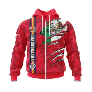 Liga MX C.D. Guadalajara | Personalized Name & Number Hoodie Zip