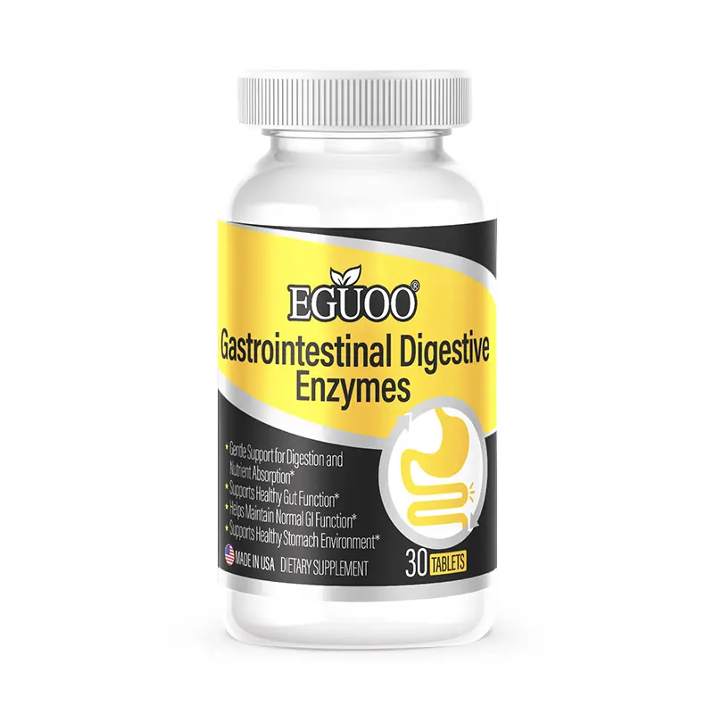 EGUOO Gastrointestinal Digestive enzyme - Organic Prebiotics & Multi Enzymes for Digestive Health & Gut Health - 30 Tablets (1 Bottle)
