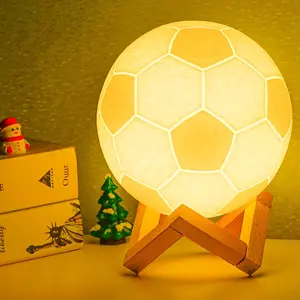 Soccer Night Light Ball Lamp for Kids Room with Remote Control 16 Colors Changing Sport Fan Room Decoration Graduation Gifts for Dad Boys Toys,Girls,Soccer Lover (D: 5.9 inches)
