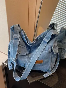 solid color trendy women's bag, Stylish crossbody, niche and lightweight women's bag, Denim crossbody bags, Denim Shoulder Bag, suitable for daily occasions such as commuting, shopping, dating, parties, and going out, Crossbody Purse