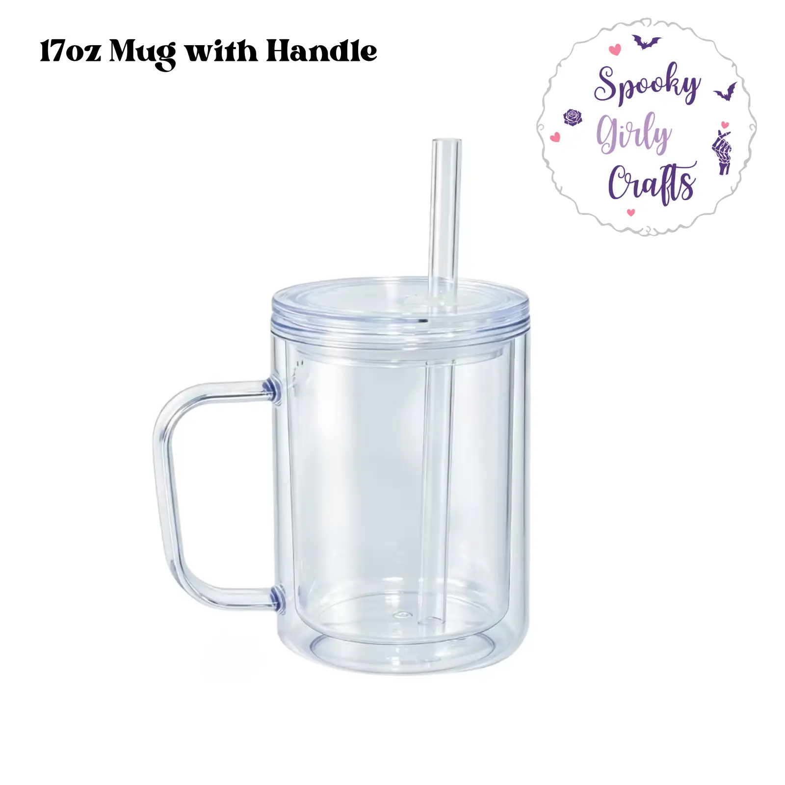 17oz Mug With Handle - Halloween Cup, Snow Globe Tumbler, Horror-Inspired Lava Drip Cups,  Reusable Straw Lid Drinkware