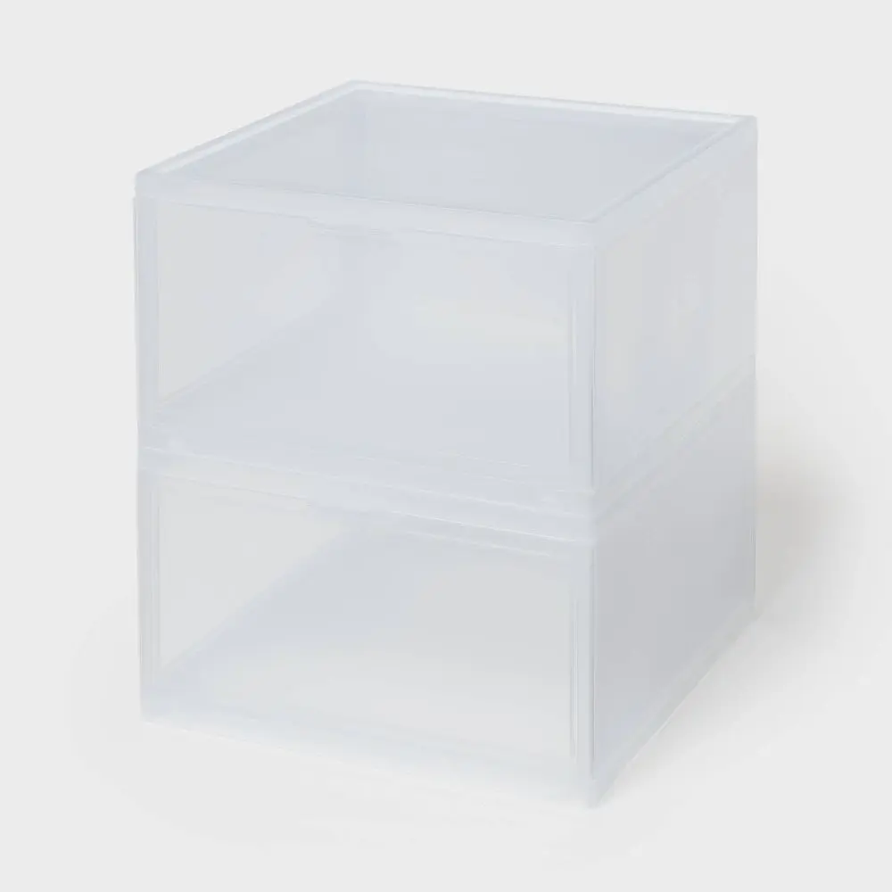 Stackable Large Bin Front Opening Clear - Brightroom: Transparent Utility Storage 19 Volume Stackable & BPA-Free