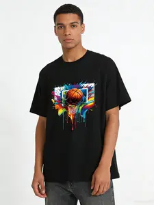 Chic Essential Unisex Graphic T-Shirt, Crew Neck Short Sleeve Top for Men & Women, All-Match Graphic Design, Lightweight Soft Fabric, Perfect for Travel, Parties, Street Style and Daily Life