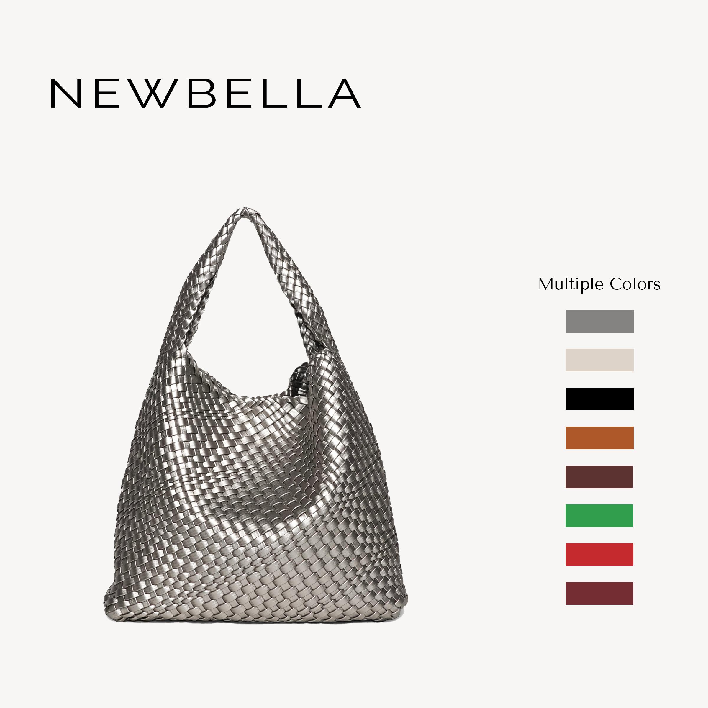 NEWBELLA Linda Woven Hobo Bag for Women - Vegan PU Leather Trendy Commuter Everyday Tote Shoulder Bag, Large-Capacity Chic Purse, Trendy Commuter Bag