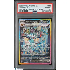 2025 Pokemon Prismatic Evolutions Vaporeon EX Special Illustration Rare PSA 10