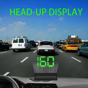 Car Head Up Display (HUD) GPS Digital Speedometer, , Windshield Projection Speedometer with Alarm Function - USB-Powered Projector, ,Digital Head Up Display Speedometer