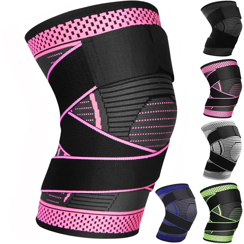 Unisex Sports Knee Brace with 3D Knitting Technology - 1-Pack Adjustable Patella Band Compression Sleeve, Anti-Slip Breathable Stabilizer for Meniscus Tear, Arthritis, Ready for Basketball, Cycling, Hiking (Rose Red, X-Large)