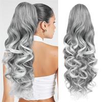T2/1001# Grey Claw Clip Ponytail