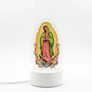 Sacred Our Lady of Guadalupe Prayer Lamp ️ 3-Color USB Warm Light | Catholic Baptism Gift, Home Altar & Housewarming Present