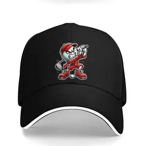 Men's Lightweight Breathable Baseball Cap with Fun Golf Design - Adjustable Dad Hat for Outdoor Activities Like Fishing, Hiking, and Cycling, Navy Blue with White Trim, 100% Polyester, Hiking Hat |   Sporty Dad Hat |   Durable Headgear