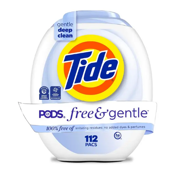 Tide PODS Free & Gentle Laundry Detergent Pacs, 112 Count, Unscented Detergent Pods for Sensitive Skin