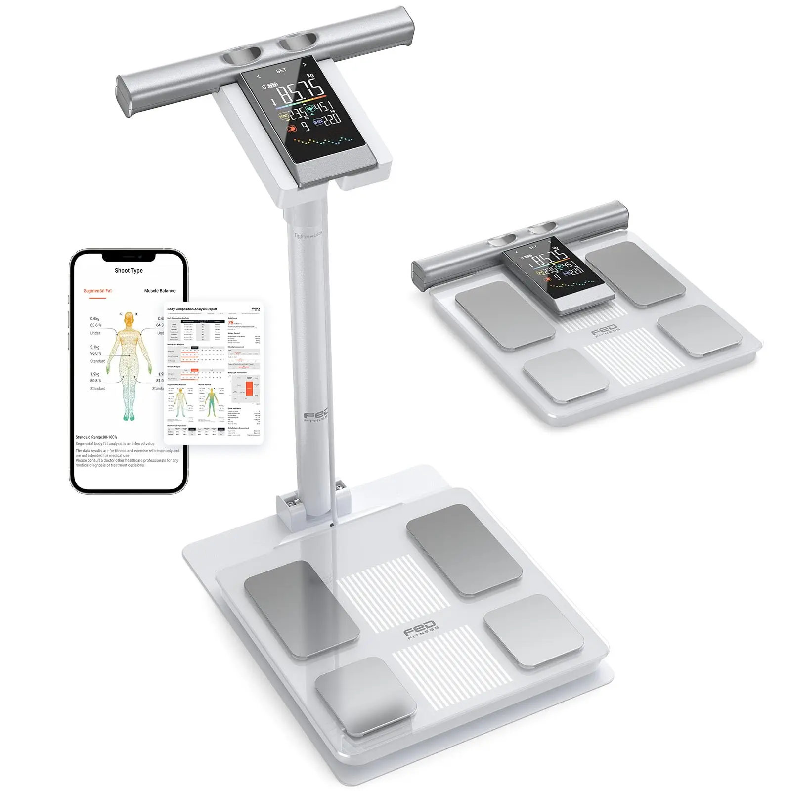 Smart Scale for Body Weight 8-Electrode BIA with Steel Stand