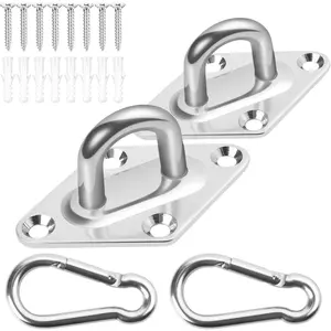 Heavy Duty Hammock Hanging kit - 1000 lb Capacity Swing Hooks, Ceiling Hooks for Wall/Ceiling Mount, Indoor & Outdoor - Stainless Steel (Medium)