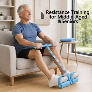 Multifunction Pedal Resistance Band, Elastic Pull Rope, Home Suitable for upper and lower body fitness training and physical therapy rehabilitation， Essential Exercise Tool for Middle-Aged & Elderly