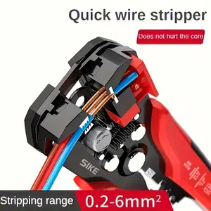 1-piece automatic wire stripper specially designed for electricians, a multi-functional wire stripper with a stripping range of 24-10AWG/0.2-6㎜², capable of quickly stripping, peeling, crimping, cutting cables, and acting as a crimping pliers