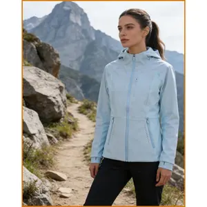 H Solara Outdoors  kiki  Women's Fleece-Lined Softshell Windbreaker Jacket - Water-Resistant Outdoor Hooded Jacket for Hiking & Casual Adventures