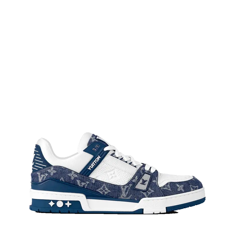 ‮ nottiuV siuoL ‬   Denim Leather Low-Top  Sneakers for Men and Women Trainer Trending Shoes, House White Official Shoes to Get / Maison Mihara