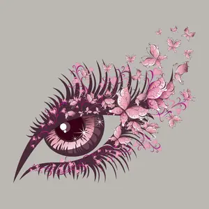 Eye Butterfly DTF Heat Transfer Stickers, A-Grade Anti-Powder High Elastic Washable Iron-On Offset Transfer Prints for Clothes DIY
