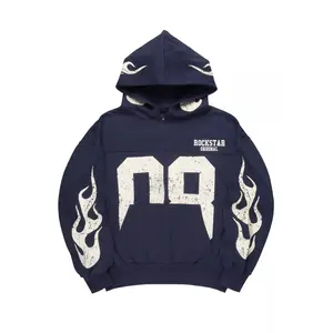 Aubin Navy Boxy Crop Hoodie