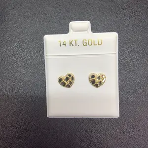 14k Heart Shape Nugget Earrings Small Size Solid Gold Earrings for Women