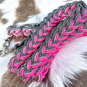 Rhinestone Bling Loop Barrel Reins - Horse Reins - 7.5ft Loop Reins - Braided Bling Reins - Custom to match!