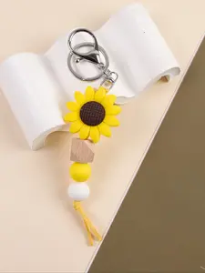 Sunflower Beaded Keychain, Beads Soft Cute Sunflower Pendant, Perfect Gift for Friends, Mom, Thanksgiving Day