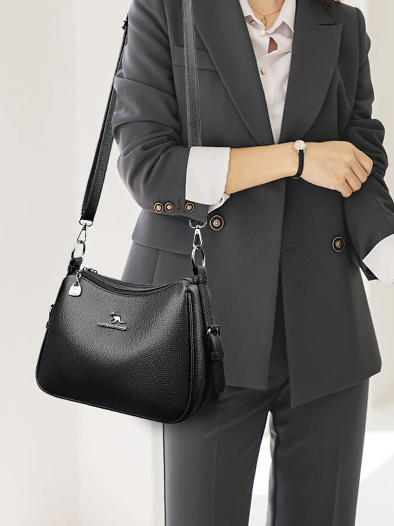 1pc Ladies' crossbody bag, Stylish crossbody bags, solid color, clear color, shoulder bag, hardware letter zipper, suitable for white-collar workers, commuting, shopping, Crossbody Shoulder Handbag, Crossbody Handbags