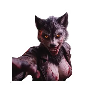 Fierce Wolf Kiss-Cut Stickers, Laptop Decals, Unique Art Stickers, Animal Lover Gifts, Gothic Decor, Halloween Party Favors