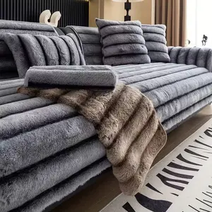 1pc Plush Couch Cover, Warm and Thick Sofa Cover Sofa Back Towel, Dustproof Sofa Protector, Four Seasons General Furniture Protector, Bedroom, Office, Living Room Home Decoration, Not Including Backrest, Armrest, Pillow Case