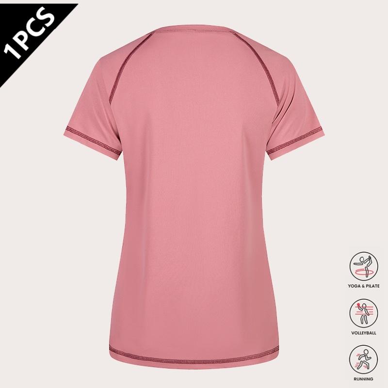 3-pack women’s quick-dry sports T-shirts — slim fit, figure-flattering short sleeves for yoga and running; stretchy, breathable crew neck athletic tops suitable for jogging, workouts, fitness, and yoga; women’s apparel