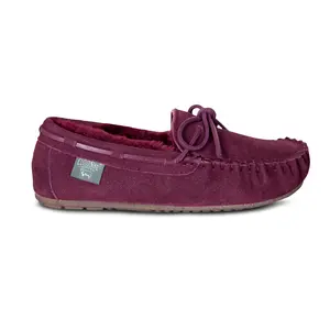 Women's Sheepskin Moccasins 2 Burgundy