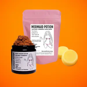 Golden Turmeric Skin Scrub & Soap Set for Brightening - Body Care
