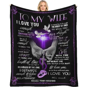 Gifts for Wife Blankets From Husband To My Wife Blanket Wedding for Her Christmas Valentines Birthday Gifts Soft Throws Blanket for Women Cozy Blankets