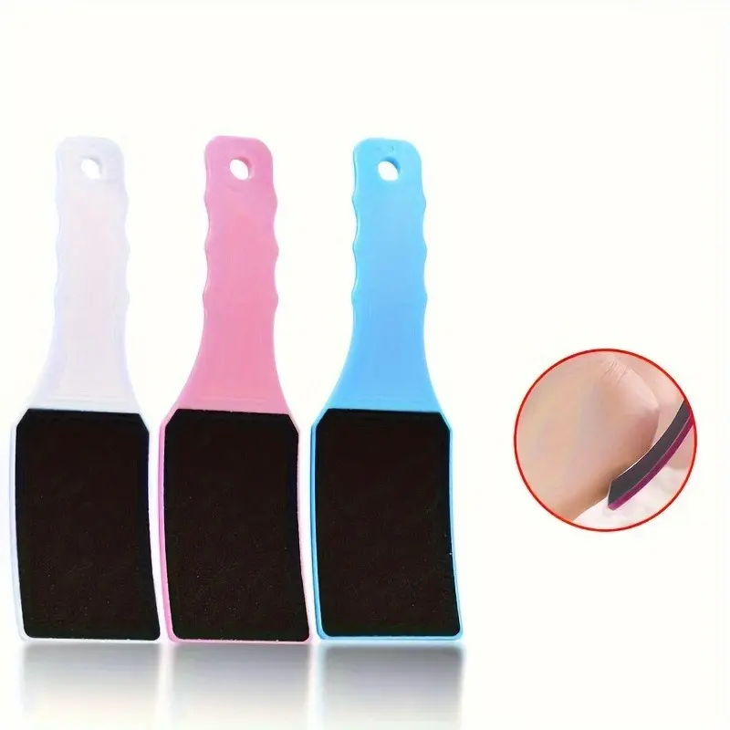 3pcs Plastic Curved Handle Foot File for Removing Dead Skin, Calluses, and Corns, Foot Scrubber for Both Sides of The Foot